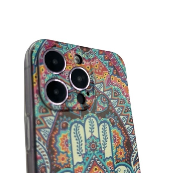 Stunning Hamsa Hand & Mandala Flower iPhone 14 Pro Max Case Shockproof & Stylish - Picture 2 of 7